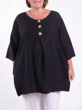 Lagenlook Linen Button Tunic - 12551, , Pure Plus Clothing, Lagenlook Clothing, Plus Size Fashion, Over 50 Fashion
